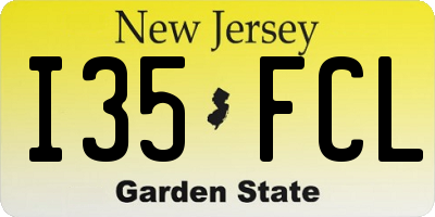 NJ license plate I35FCL