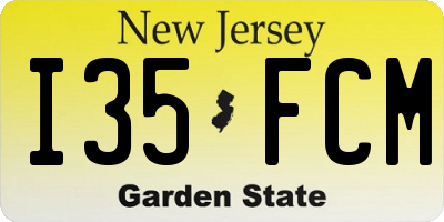 NJ license plate I35FCM