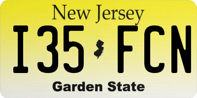 NJ license plate I35FCN