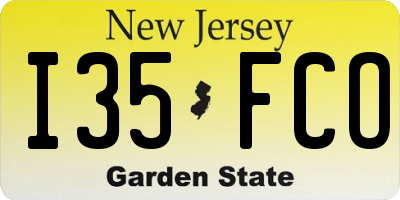 NJ license plate I35FCO