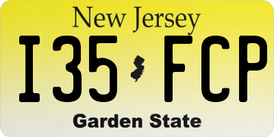 NJ license plate I35FCP