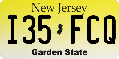 NJ license plate I35FCQ