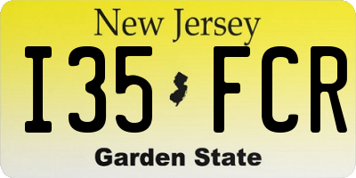 NJ license plate I35FCR