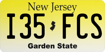 NJ license plate I35FCS