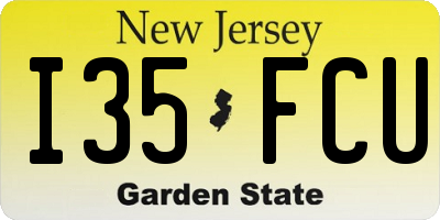 NJ license plate I35FCU