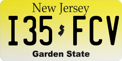NJ license plate I35FCV