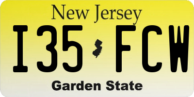 NJ license plate I35FCW