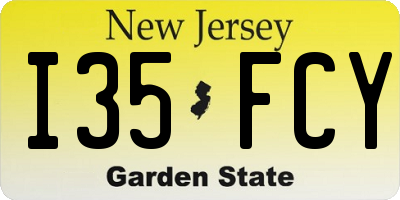NJ license plate I35FCY