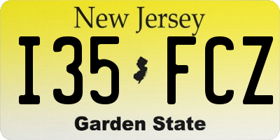 NJ license plate I35FCZ