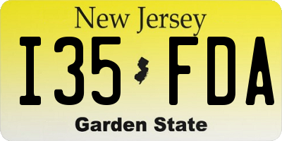 NJ license plate I35FDA