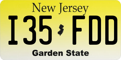 NJ license plate I35FDD