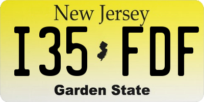 NJ license plate I35FDF