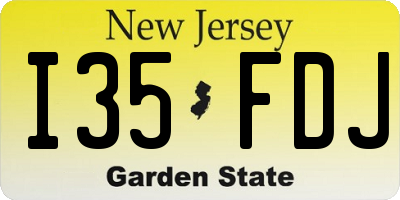 NJ license plate I35FDJ
