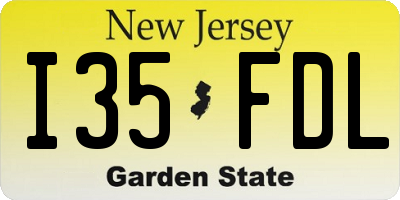 NJ license plate I35FDL