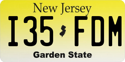 NJ license plate I35FDM