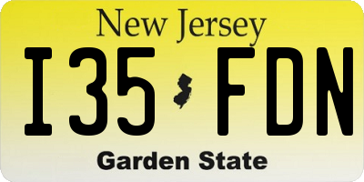 NJ license plate I35FDN