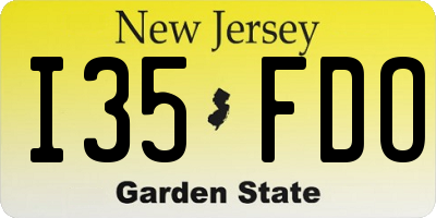 NJ license plate I35FDO