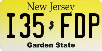 NJ license plate I35FDP