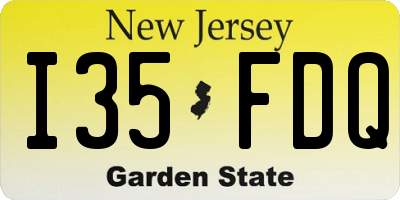 NJ license plate I35FDQ