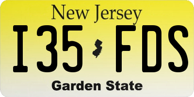 NJ license plate I35FDS