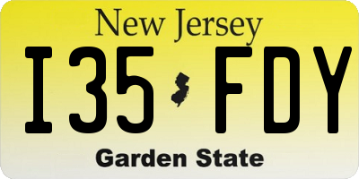 NJ license plate I35FDY
