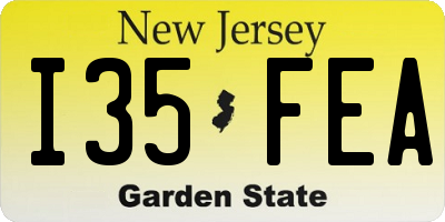 NJ license plate I35FEA