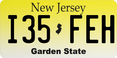 NJ license plate I35FEH