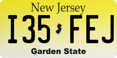 NJ license plate I35FEJ