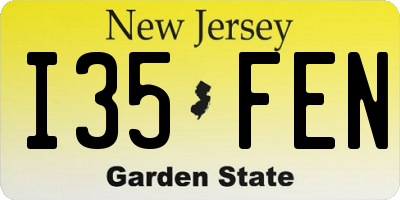 NJ license plate I35FEN