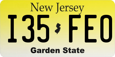 NJ license plate I35FEO