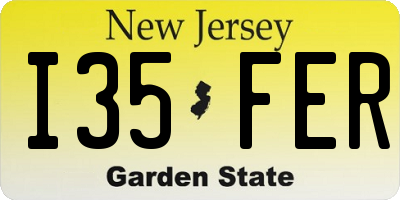 NJ license plate I35FER