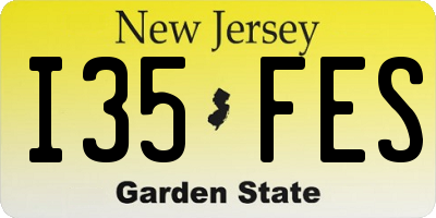 NJ license plate I35FES