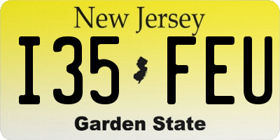 NJ license plate I35FEU