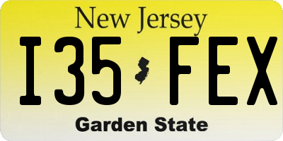NJ license plate I35FEX