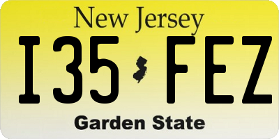 NJ license plate I35FEZ