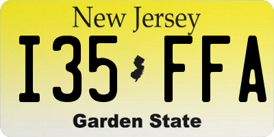 NJ license plate I35FFA