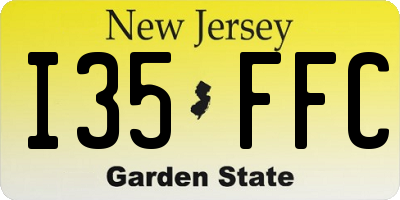 NJ license plate I35FFC