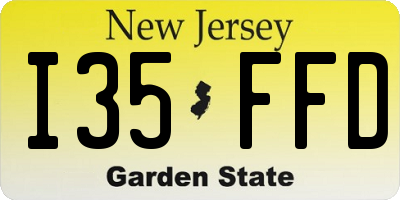 NJ license plate I35FFD