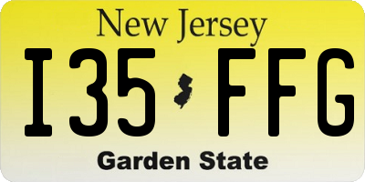 NJ license plate I35FFG