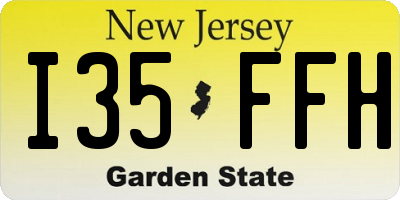 NJ license plate I35FFH