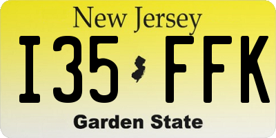 NJ license plate I35FFK