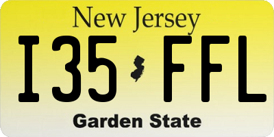 NJ license plate I35FFL