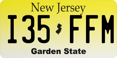 NJ license plate I35FFM