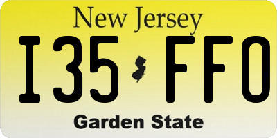 NJ license plate I35FFO