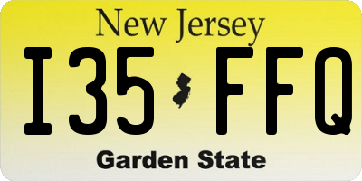 NJ license plate I35FFQ