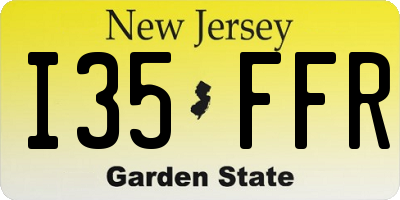 NJ license plate I35FFR