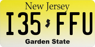NJ license plate I35FFU