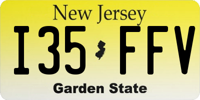 NJ license plate I35FFV