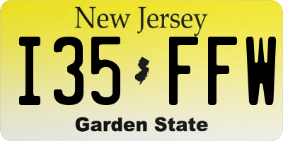 NJ license plate I35FFW