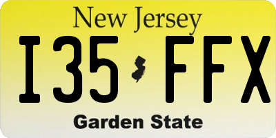 NJ license plate I35FFX